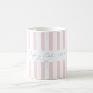 Caneca De Café Listras rosa água de rosa noiva