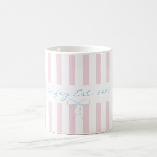 Caneca De Café Listras rosa água de rosa noiva  (Centro)