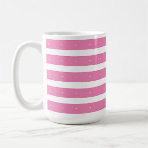 Caneca De Café Listras rosa e branco