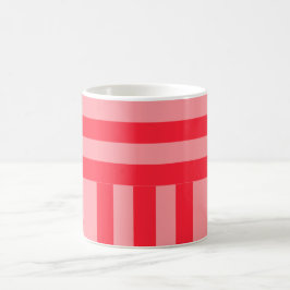 Caneca De Café Listras rosa e vermelha
