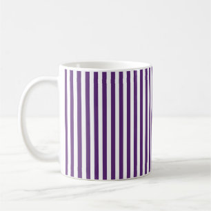 Caneca De Café Listras roxas e brancas verticais