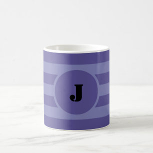 Caneca De Café Listras Roxas Médias e Claras