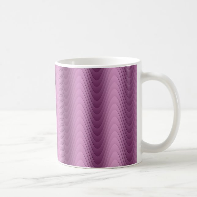 Caneca De Café Listras Roxas Onduladas Design Moderno (Direita)