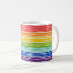 Caneca De Café Listras Untidy do arco-íris