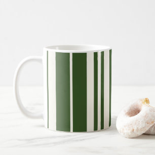 Caneca De Café Listras Verdes Brancas Costa Marítima