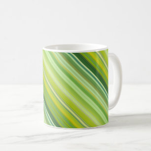 Caneca De Café Listras verdes e amarelas