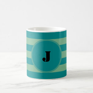 Caneca De Café Listras verdes escuras e claras