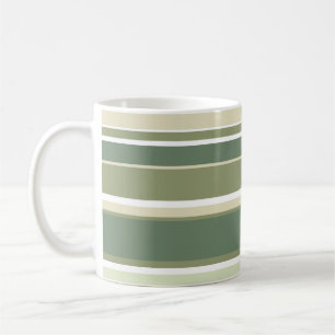 Caneca De Café listras verdes-oliva