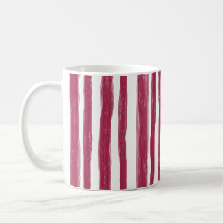 Caneca De Café Listras Vermelhas Bordeaux