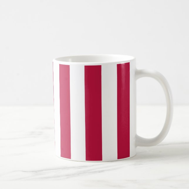 Caneca De Café Listras Vermelhas e Brancas (Direita)