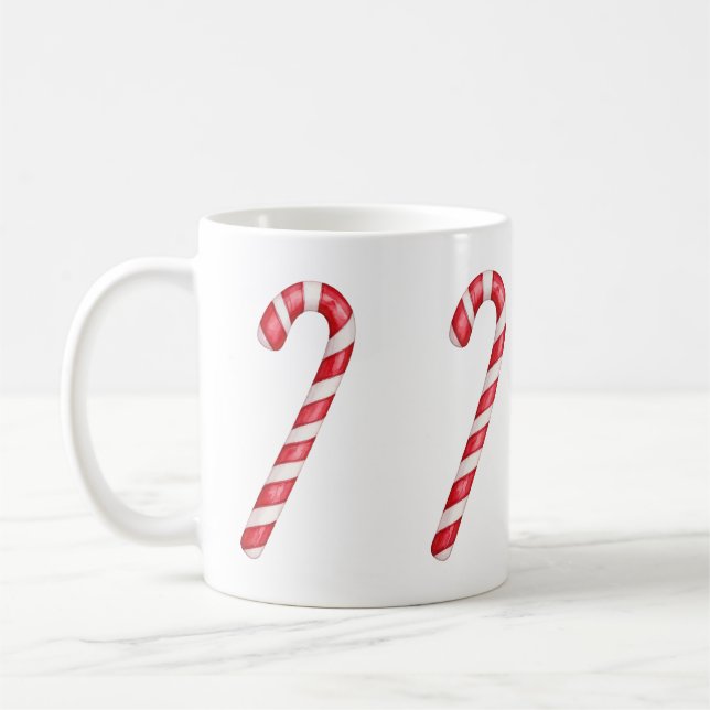 Caneca De Café Listras vermelhas e brancas de bengala de açúcar e (Esquerda)