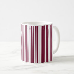 Caneca De Café Listras vermelhas e brancas de Borgonha dos doces