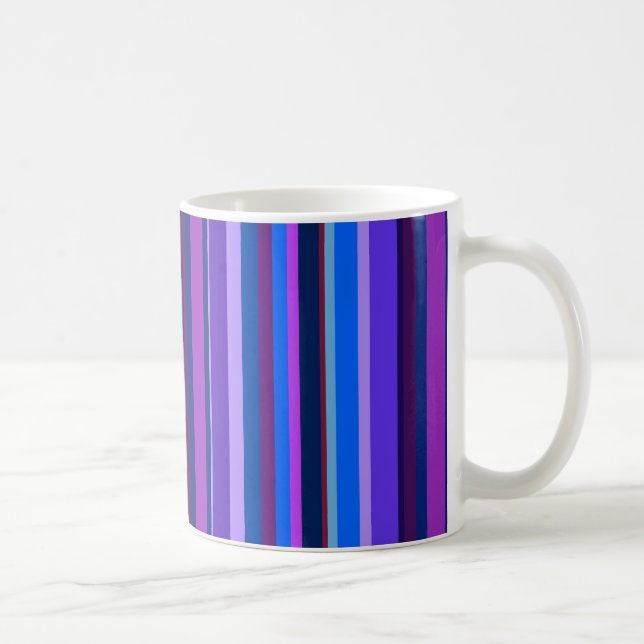 Caneca De Café Listras verticais azuis e roxas (Direita)