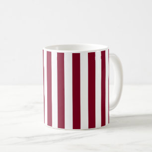 Caneca De Café Listras Verticais Burgundy e Branco