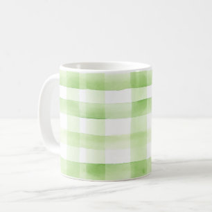 Caneca De Café Listras Xadrez Verde Maçã