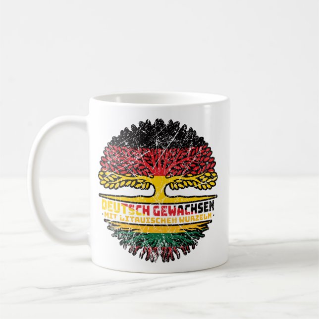 Caneca De Café Litauen litisch Deutsch Deutschland Baum (Esquerda)