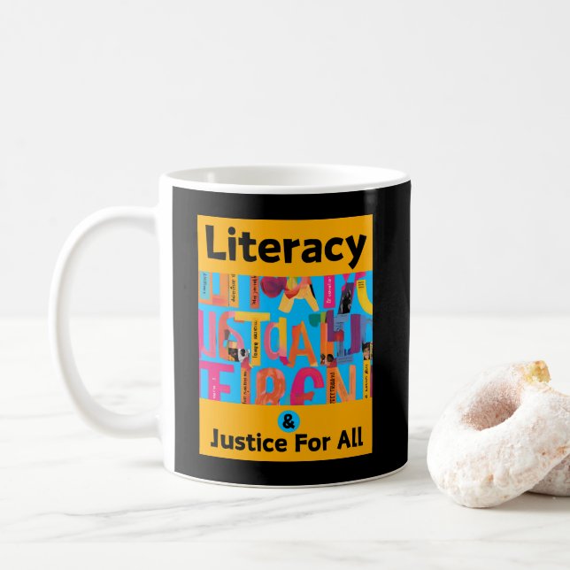 Caneca De Café Literacia e Justiça para Todos (Com Donut)