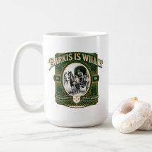 Caneca de Café Literário em Verde Ouro 'Barkis est