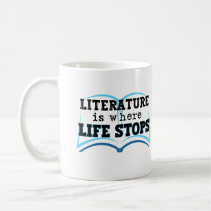 Caneca De Café Literatura é onde a vida é PARADA