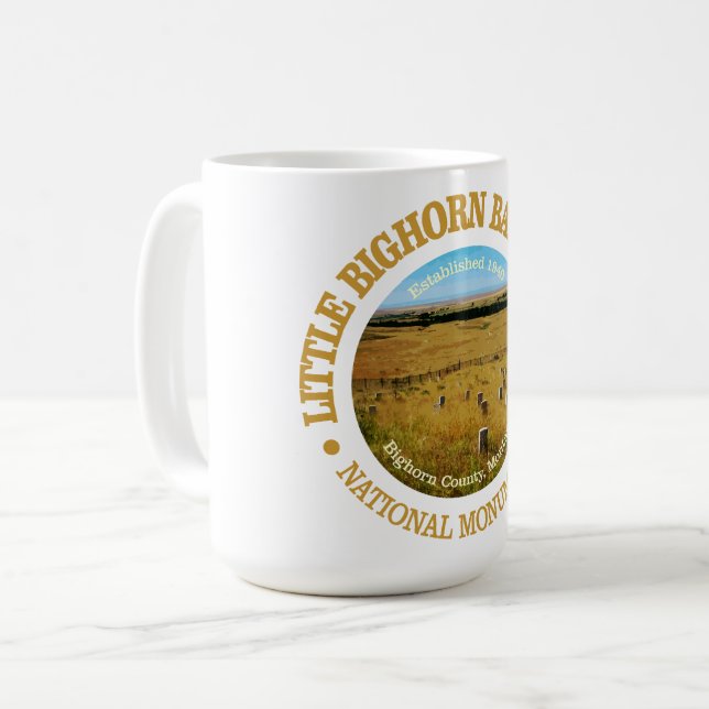 Caneca De Café Little Bighorn Battlefield (NM) (Frente Esquerda)
