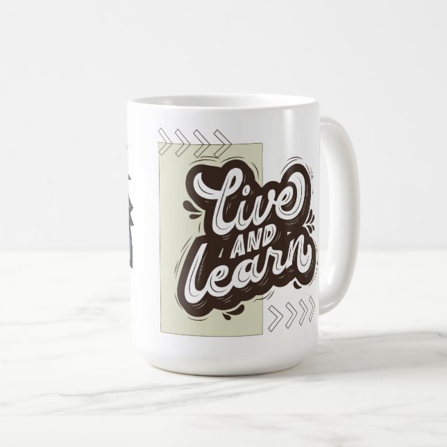 Caneca De Café Live and Learn Eagle Design Coffee Mug (Frente Esquerda)