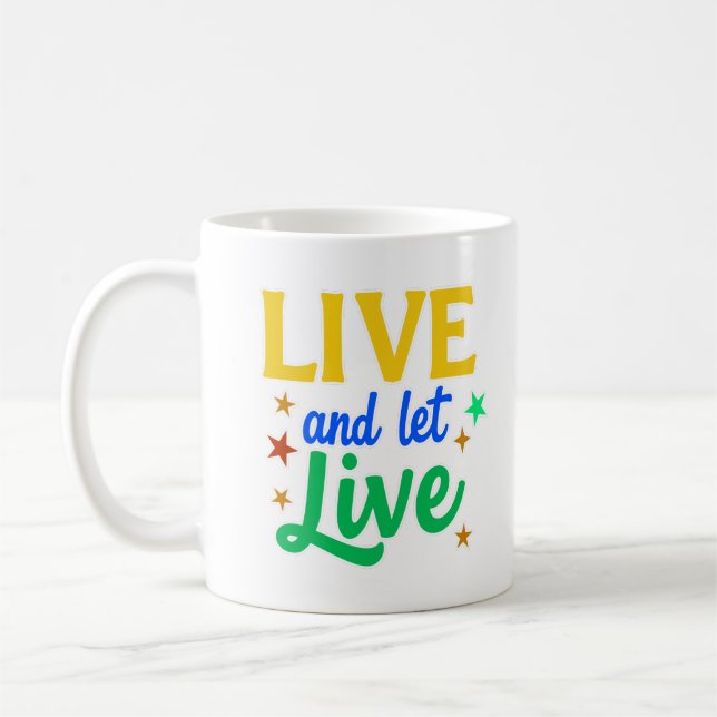 Caneca De Café Live and Let Live Coffee Mug (Esquerda)