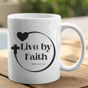 Caneca De Café Live By Faith Scripting Mug