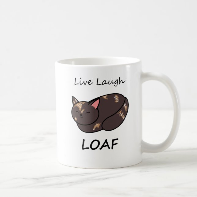Caneca De Café Live Laugh Loaf Tortie Cat Mug (Direita)