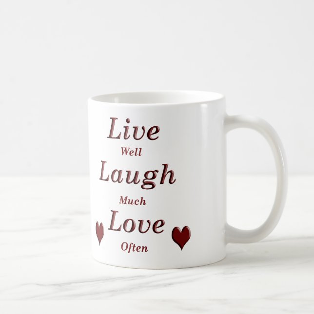 Caneca De Café Live Laugh Love (Direita)