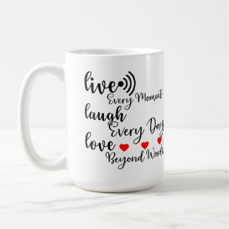 CANECA DE CAFÉ LIVE LAUGH LOVE 