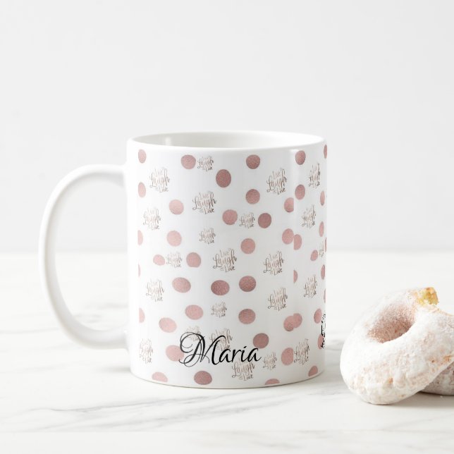 Caneca De Café Live Laugh Love Mug (Com Donut)