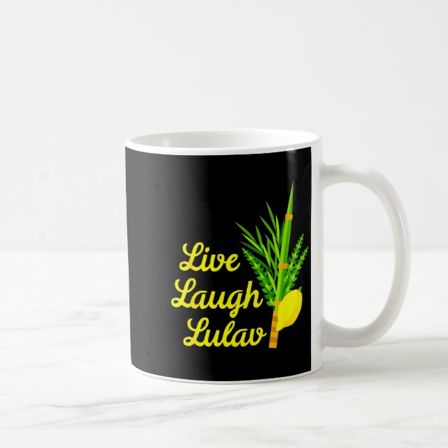 Caneca De Café Live Laugh Lulav Etrog Happy Sukkot Jewish Sukkah  (Direita)