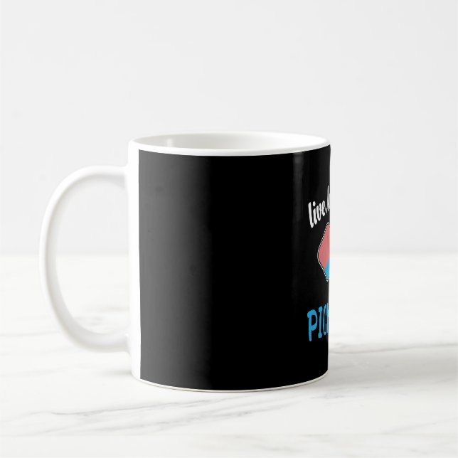 Caneca De Café Live Laugh Play Pickleball (Esquerda)