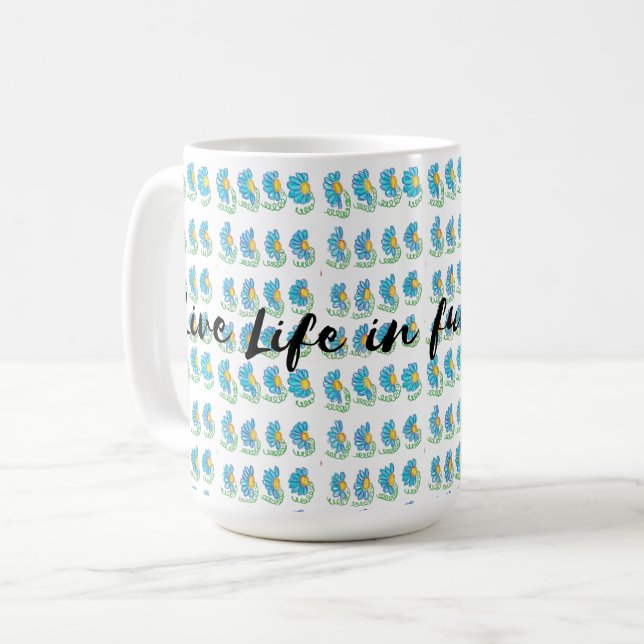 Caneca De Café live life in full bloom (Frente Esquerda)