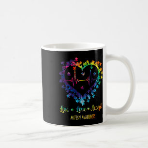 Caneca De Café Live Love Aceite Autismo Sensibilização Tie Dye Au