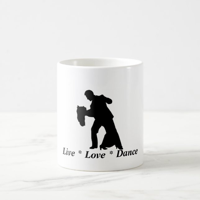 Caneca De Café Live, Love, Dance - Casal de salão (Centro)