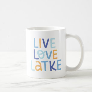 Caneca De Café Live Love Latke Hanukkah Design
