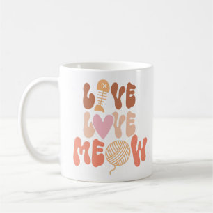 Caneca De Café Live Love Meow