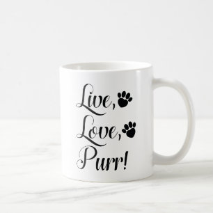 Caneca De Café Live Love Purr
