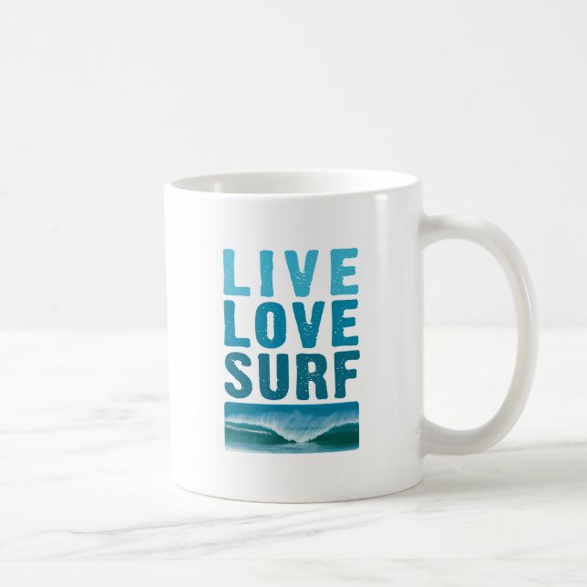 Caneca De Café live_love_surf (Direita)