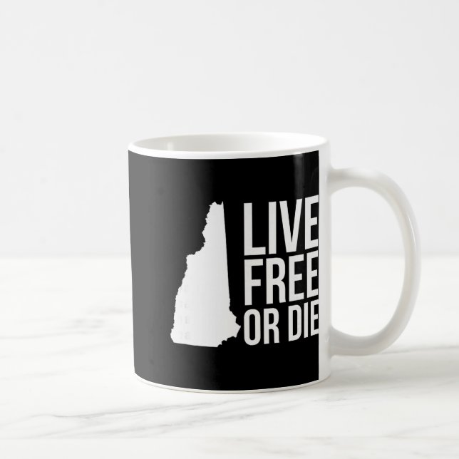 Caneca De Café Live Or Die Nh Motto New Hampshire Map  (Direita)