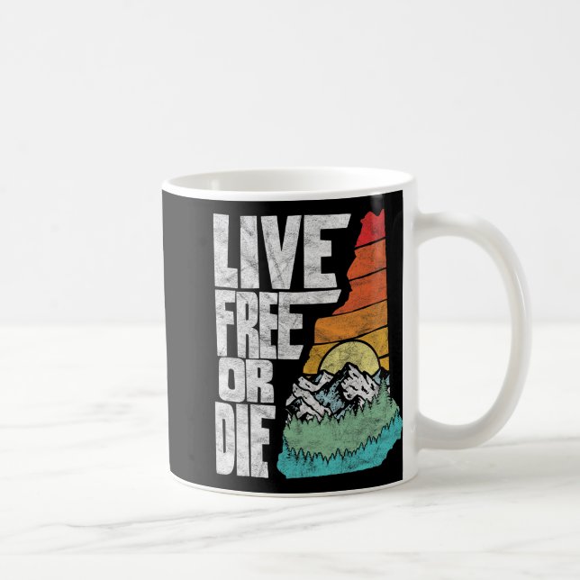 Caneca De Café Live Or Die Retro New Hampshire Nature  (Direita)