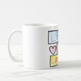 Caneca De Café Live, Ria, Amor