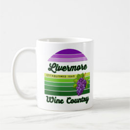 Caneca De Café Livermore Wine Country Purple Green Stripes Grapes