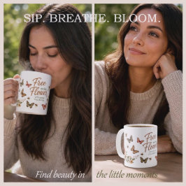 Caneca De Café Livre como o Gráfico Boho de Flores