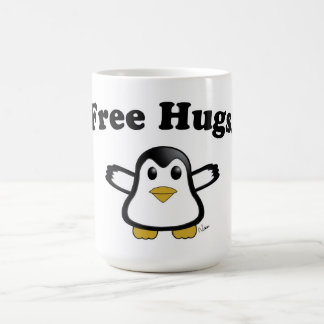 Caneca de café livre do pinguim dos abraços