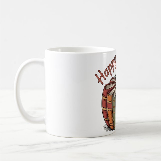 Caneca De Café Livro Abóbora Feliz Aniversário (Esquerda)