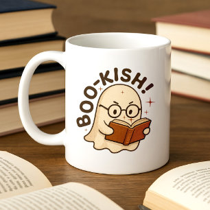Caneca De Café Livro Bonito Lendo Biscoito Engraçado Fantasma, Di