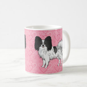 Caneca De Café Livro Branco E Preto Cachorro Bonito Em Corações R