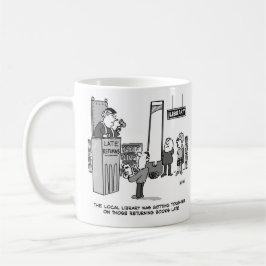 Caneca De Café Livro de Biblioteca Atrasado. Penalidade grave par